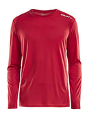 Rush LS Tee Bright red - Suomen Brodeeraus