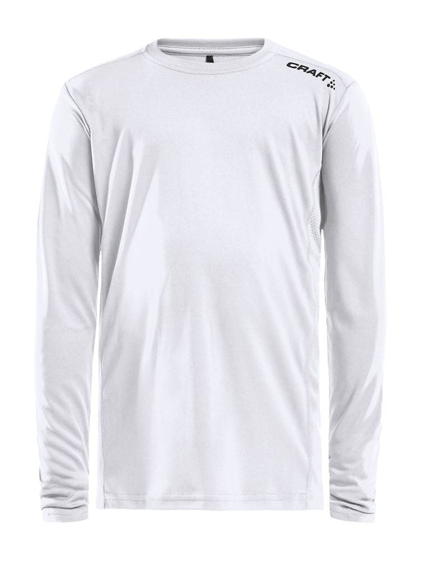 Rush LS Tee Jr White - Suomen Brodeeraus