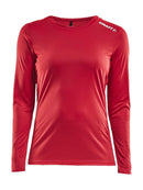 Rush LS Tee Women Bright red - Suomen Brodeeraus