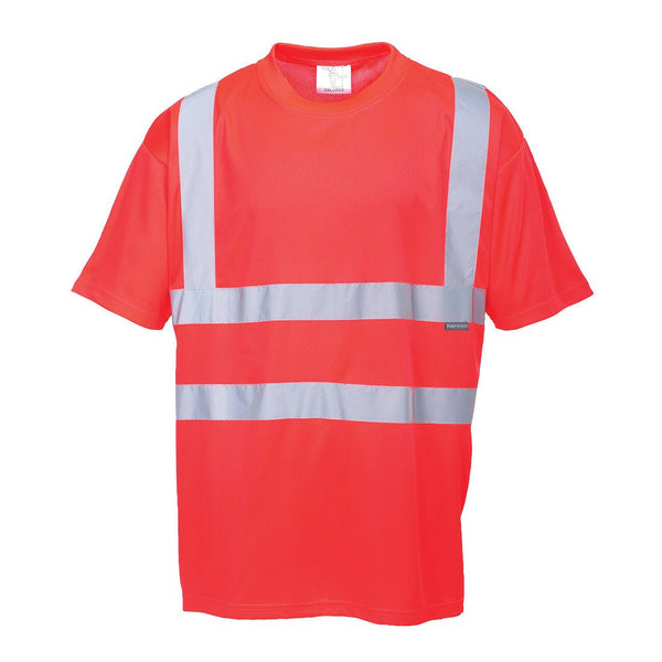 S478 - Hi-Vis T-Paita Punainen - Suomen Brodeeraus