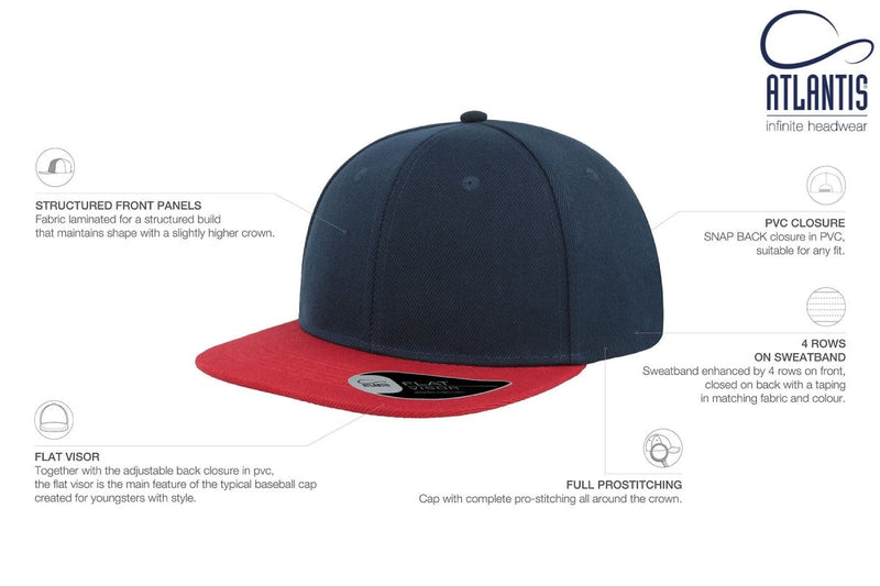 SNAP BACK NAVY-RED - Suomen Brodeeraus