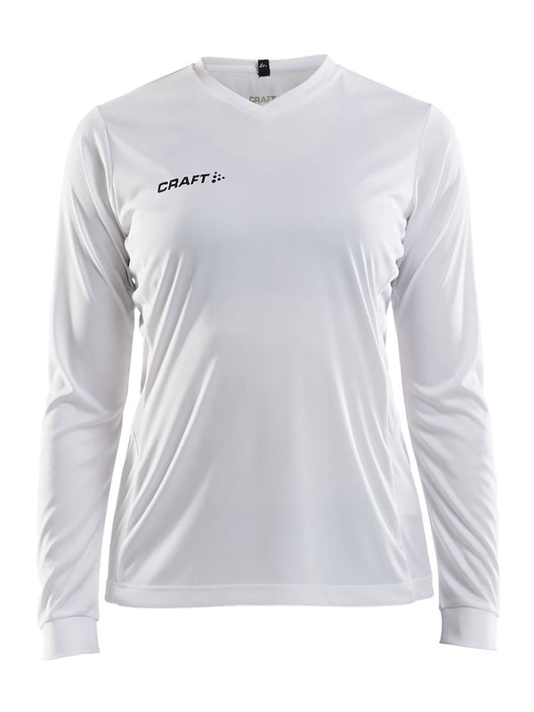 Squad Jersey Solid LS W White - Suomen Brodeeraus