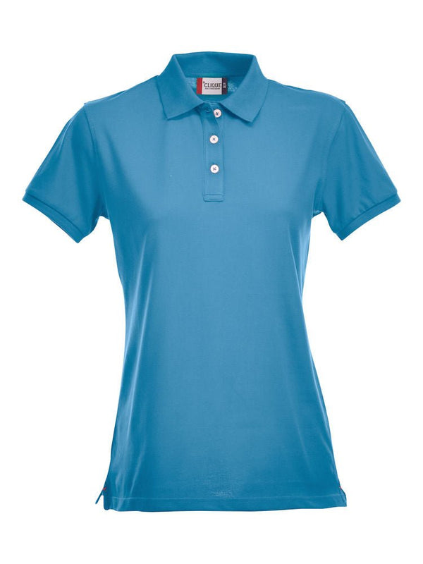 Strech Premium polo women Turquoise - Suomen Brodeeraus