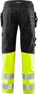 Stretch housut LK 1 2608 FASG Hi-Vis Yellow/Black - Suomen Brodeeraus