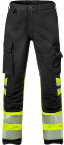 Stretch huomiohousut naisten lk 1 2708 PLU Hi-Vis Yellow/Black - Suomen Brodeeraus