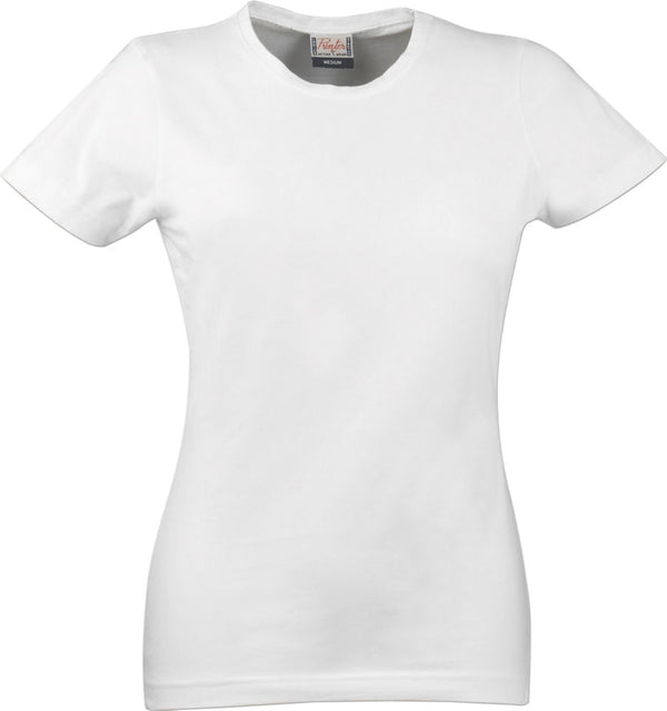 Stretch Lady Tee White - Suomen Brodeeraus