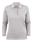 Surf lady polo pique L/S greymel - Suomen Brodeeraus