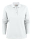 Surf lady polo pique L/S white - Suomen Brodeeraus