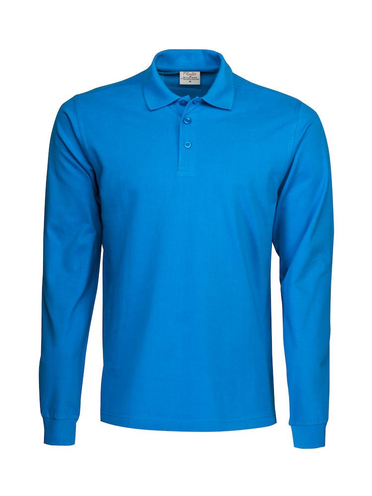 Surf RSX Polo pique L/S Ocean blue - Suomen Brodeeraus