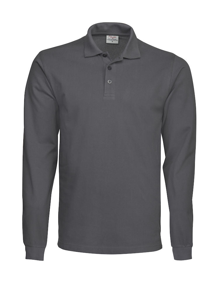 Surf RSX Polo pique L/S Steel grey - Suomen Brodeeraus