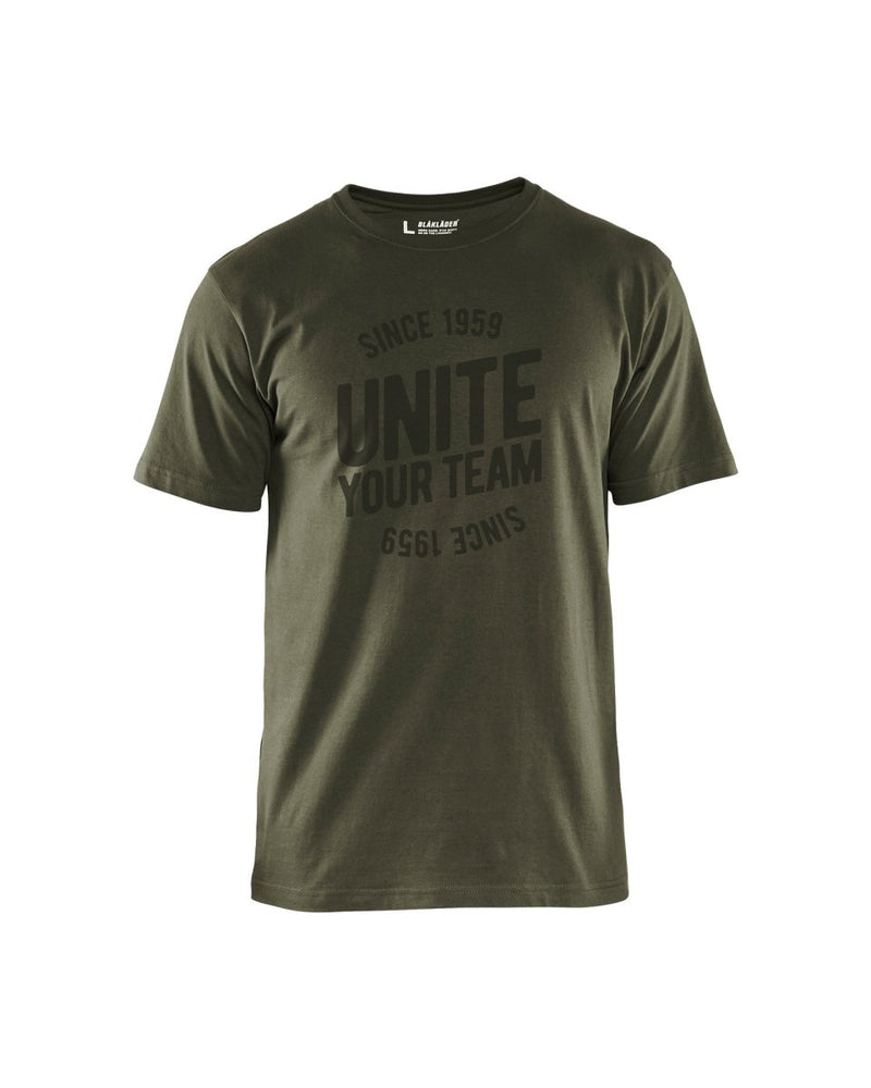 T-paita Limited 'Unite' Tumma oliivinvihreä - Suomen Brodeeraus