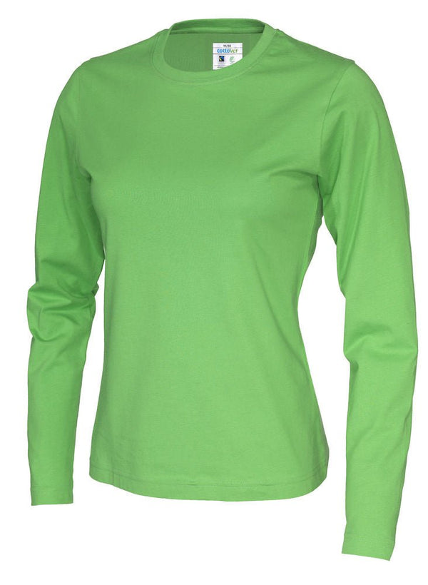 T-SHIRT LONG SLEEVE LADY (GOTS) GREEN - Suomen Brodeeraus