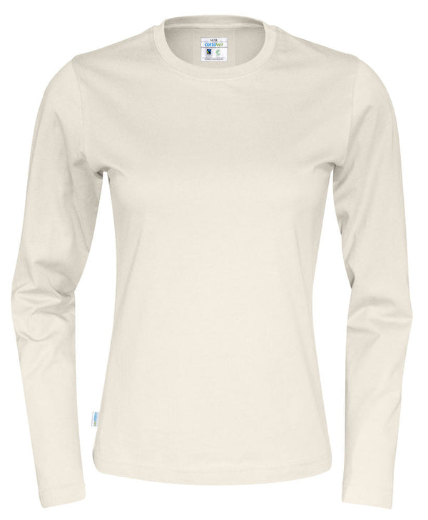 T-SHIRT LONG SLEEVE LADY (GOTS) OFF WHITE - Suomen Brodeeraus