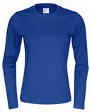 T-SHIRT LONG SLEEVE LADY (GOTS) ROYAL - Suomen Brodeeraus