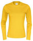 T-SHIRT LONG SLEEVE LADY (GOTS) YELLOW - Suomen Brodeeraus