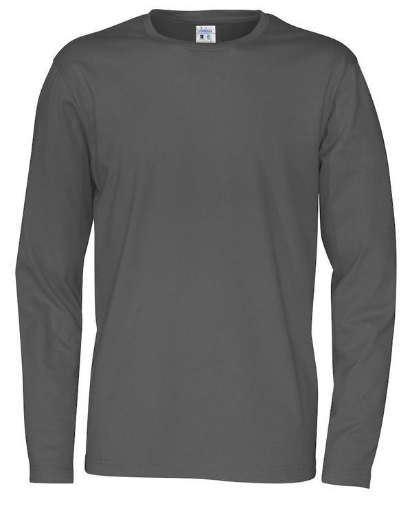 T-SHIRT LONG SLEEVE MAN (GOTS) CHARCOAL - Suomen Brodeeraus