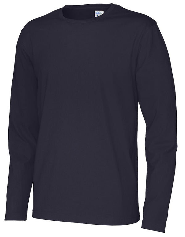 T-SHIRT LONG SLEEVE MAN (GOTS) NAVY - Suomen Brodeeraus