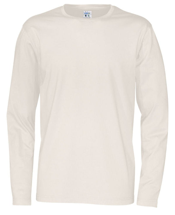 T-SHIRT LONG SLEEVE MAN (GOTS) OFF WHITE - Suomen Brodeeraus