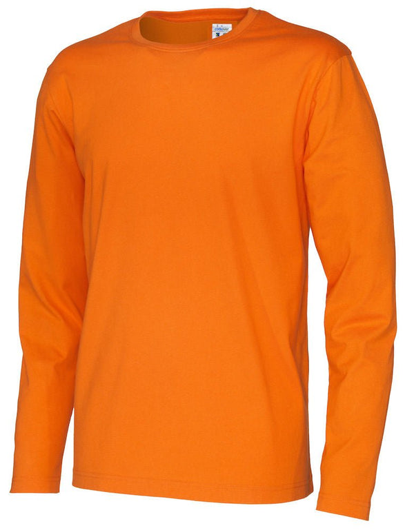 T-SHIRT LONG SLEEVE MAN (GOTS) ORANGE - Suomen Brodeeraus