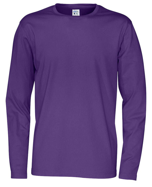 T-SHIRT LONG SLEEVE MAN (GOTS) PURPLE - Suomen Brodeeraus