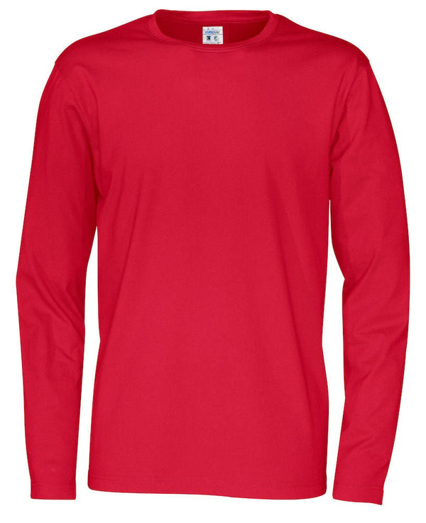 T-SHIRT LONG SLEEVE MAN (GOTS) RED - Suomen Brodeeraus