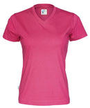 T-SHIRT V-NECK LADY (GOTS) DARK CERISE - Suomen Brodeeraus