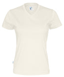 T-SHIRT V-NECK LADY (GOTS) OFF WHITE - Suomen Brodeeraus