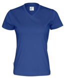 T-SHIRT V-NECK LADY (GOTS) ROYAL - Suomen Brodeeraus