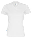 T-SHIRT V-NECK LADY (GOTS) WHITE - Suomen Brodeeraus