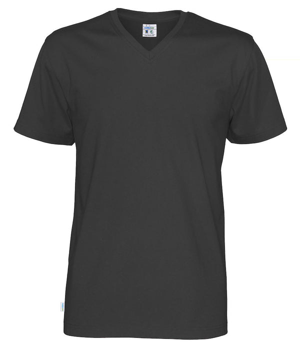 T-SHIRT V-NECK MAN (GOTS) BLACK - Suomen Brodeeraus