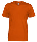 T-SHIRT V-NECK MAN (GOTS) ORANGE - Suomen Brodeeraus