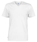 T-SHIRT V-NECK MAN (GOTS) WHITE - Suomen Brodeeraus