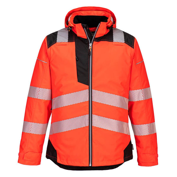 T400 - PW3 Hi-Vis Talvitakki Punainen/Musta - Suomen Brodeeraus