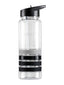 TRANSPARENT WATER BOTTLE BLACK ONE SIZE - Suomen Brodeeraus