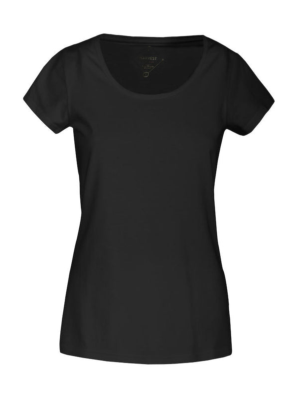 Twoville Lady Organic Slub U-neck Black - Suomen Brodeeraus