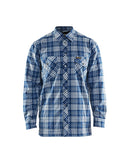 Vuorattu flanellipaita Keskisininen/Mariininsininen - Suomen Brodeeraus