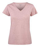 Whailford Lady Organic Slub V-neck Dusty Pink - Suomen Brodeeraus