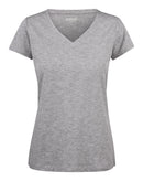 Whailford Lady Organic Slub V-neck Grey mel - Suomen Brodeeraus