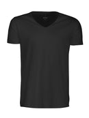 Whailford Organic Slub V-neck Black - Suomen Brodeeraus