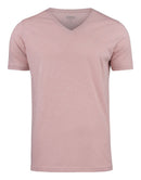 Whailford Organic Slub V-neck Dusty Pink - Suomen Brodeeraus