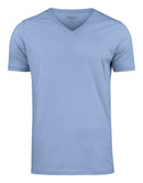 Whailford Organic Slub V-neck Summer Blue - Suomen Brodeeraus