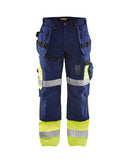 X1500 Highvis riipputaskuhousut Mariininsininen/Huomio keltainen - Suomen Brodeeraus